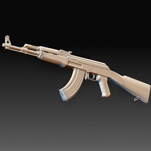 ak 47 2 gadget armes art haute poly jouet feu fusil 3d print model - Mito3D