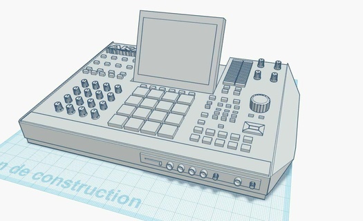 akai mpc x turntable scratch mix dj rap collector miniature beat hiphop 3d print model - Mito3D