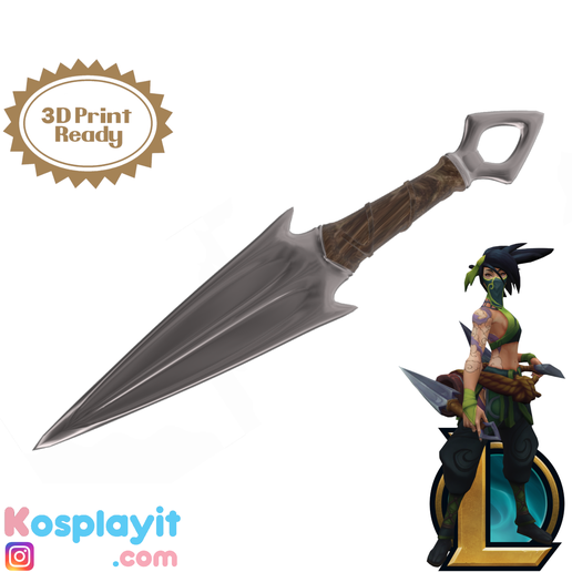 akali kunai 3d modello lega leggende 3D print model - Mito3D