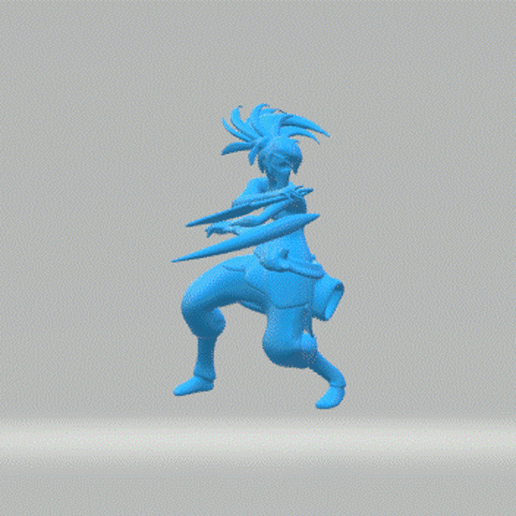 akali masterless assassin rogue stl - league legends game action figure champion statue online toy lol 3D print model - Mito3D