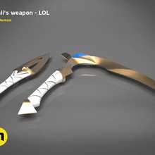 akali s weapon - lol game world wolf war sharp serial scythe printed legends league knife female dagger cosplay champion big adventure accessories 3d print model - Mito3D