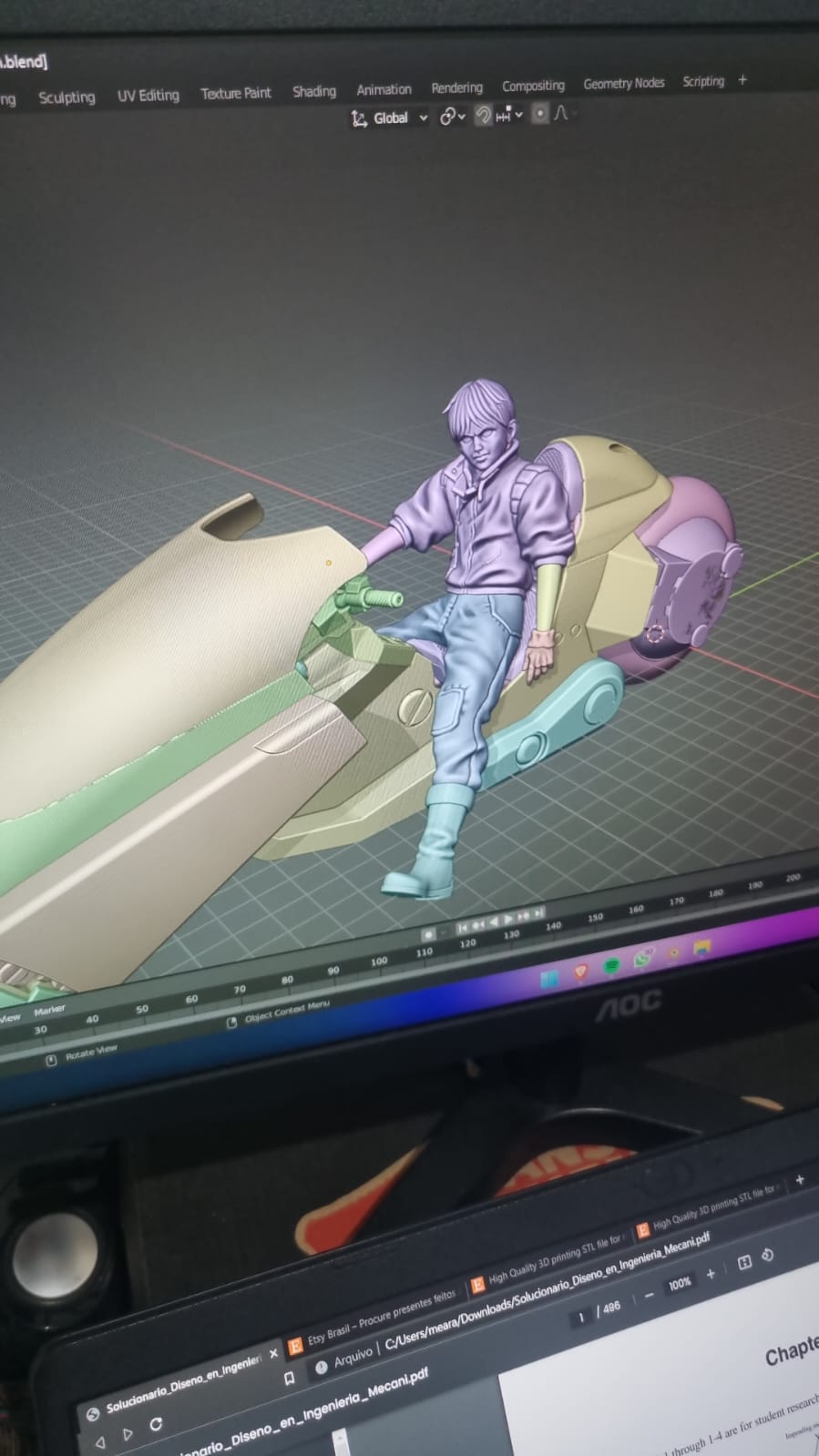 Akira bicicleta brinquedo jogos figuras impressionar 3d 3D print model - Mito3D