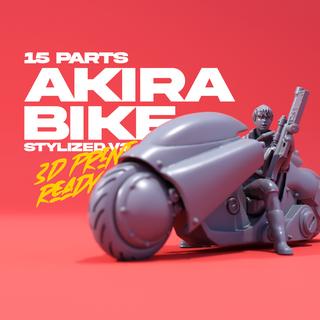 Akira Kaneda roue bicyclette homme figure cyberpunk neotokyo scifi futur 2077 art Japon bandit samouraï miniatures figurines kit modèle résine 3d print model - Mito3D