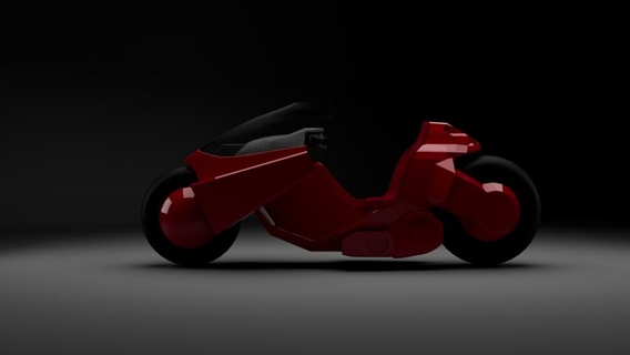 akira motociclo anime veicolo bicicletta futuristico arte 3d print model - Mito3D