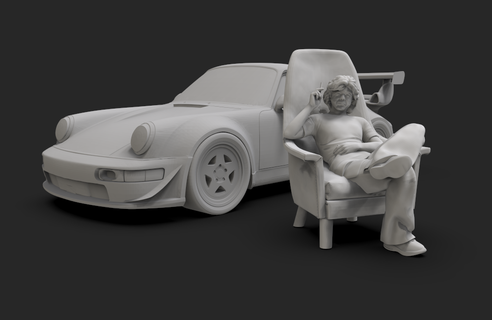 Akira naikrwb humano figura diorama persona miniatura Porsche 3d print model - Mito3D