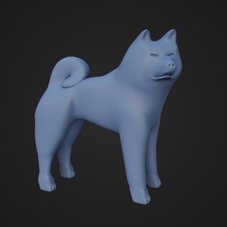 akita dog animal mammal canine pet furry cute 3d print model - Mito3D
