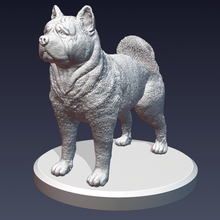 Akita cão canino peludo Alto poli realista arte esculpir animal brinquedo 3d print model - Mito3D