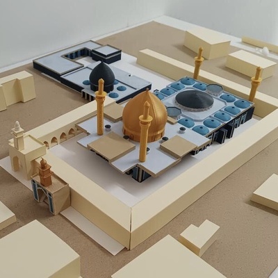 al askari saint tombeau samarra irak architecture art bâtiment temple monument arabe mosquée point repère islam islamique moyen orient musulman miniworld3d minaret irakien 3d print model - Mito3D