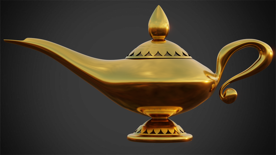 Aladim gênio luminária cosplay Disney pixar cosplayer miniatura adereços Aladin Magia árabe personagem fantasia arte varreduras réplicas 3d print model - Mito3D
