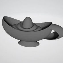aladdin creme de gelo do copo da lâmpada modelo abstrato a arte 3d print model - Mito3D