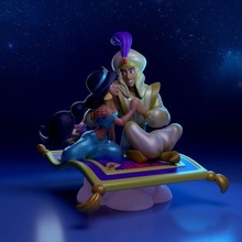 Aladdin jasmine fanart disney 20cm art jasmin abu magie tapis 3d print model - Mito3D