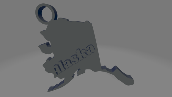 Alaska llavero llaves Estados Unidos America unido estados recuerdo americano águila piedra Blanca 3d print model - Mito3D