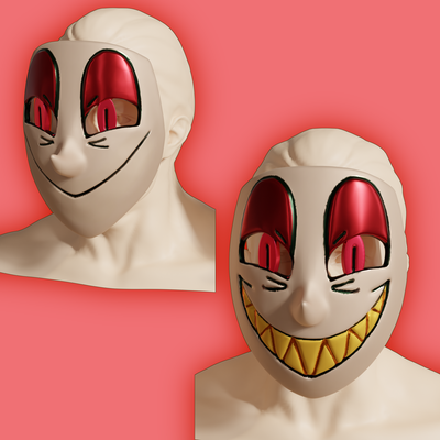 alastor cosplay máscara hazbin hotel radio demonio 3d print model - Mito3D