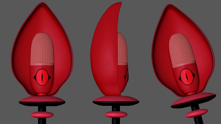 alastor hazbin hotel microfono corna cosplay puntello 3d print model - Mito3D