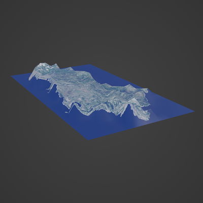 albania map geographical terrain world earth city town topography cartography mountain island landscape satellite atlas nation country global 3d print model - Mito3D