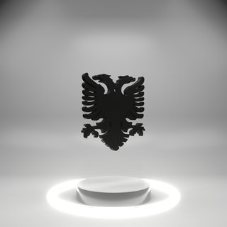 albanés águila 3d impresión coche vehiculo artilugio llavero accesorio bandera 3d print model - Mito3D