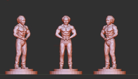 Albert einstein fisiculturista personagem homem cientista fracasso Ciência físico miniaturas Heisenberg estatuetas escultura histórico Bohr imprimível 3dprint impressão 3d print model - Mito3D