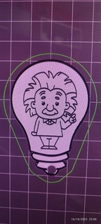 Albert Einstein llavero bulbo inventor 3d print model - Mito3D