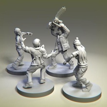 albert sa malheureuse famille jeu walking dead les miniatures 28 mm zombies survivant zombicide 3d print model - Mito3D