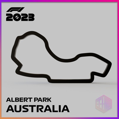 albert parque circuito austrália f1 coleção 2023 fórmula 1 parede circuitos pacote calendário pista 3d print model - Mito3D
