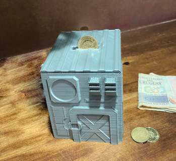 alcancia búnker hogar casa salvar plata dinero cerdito ornamento 3d print model - Mito3D