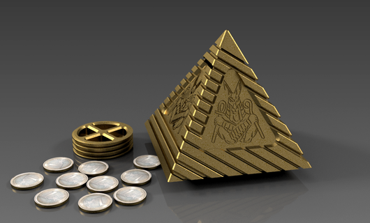 alcancia piramidal anúbis casa hucha caja porta moedas pirâmide Adorno egipto caixa 3d print model - Mito3D