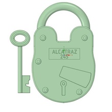 Alcatraz serratura chiave gadget prigione Vintage 3d print model - Mito3D