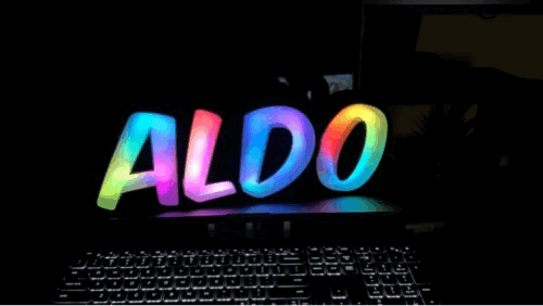 aldo LED lampe signe Nom ws2812b RVB lampes Jeu jouet 3d print model - Mito3D