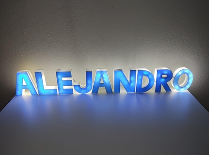 Alejandro Briefe LED Name Typografie Logo Brief 3d print model - Mito3D