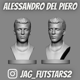 Alessandro del Piero Fußball Büste Spiel Futbol Futebol fussball juventus Italien 3d print model - Mito3D