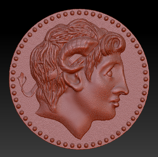 alexander coin money relief sculpture art 3d print model - Mito3D