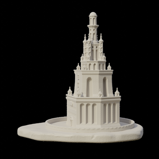 İskenderiye deniz feneri harikalar dünya yeni heykel anıt mimari heykelcik kültür tasarım 3d print model - Mito3D