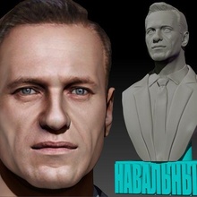 Alexei navalny 3d impression buste libre texturé Russie opposition liberté bats démocratie chef futur homme Humain portrait politique politicien Président 3d print model - Mito3D