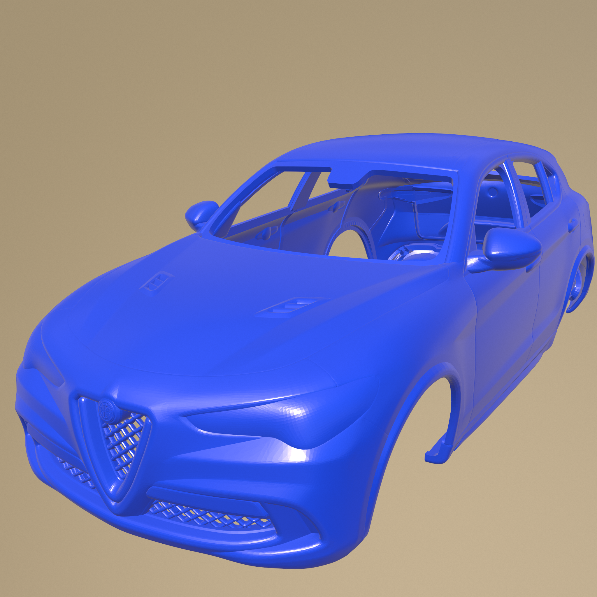 alfa romeo stelvio quadrifoglio 2018 printable car body slot 1-10 separate parts scalextric tamiya rc miniz crawler kyosho axial traxxas micro 3D print model - Mito3D