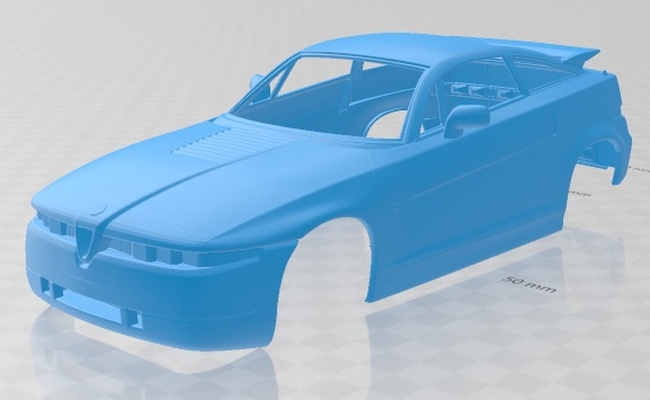 alfa romeo sz 1989 yazdırılabilir vücut araba yuva ölçülü tamiya rc miniz hobi mikro döküm 3d print model - Mito3D