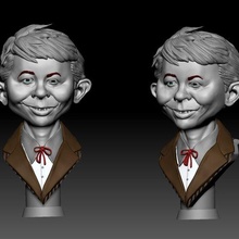 alfred e neuman busto bateman xm studios zbrush colecionavel modelagem personagem 3d print model - Mito3D