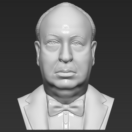 alfred hitchcock buste de l'impression 3d ready stl, obj formats art film directeur hollywood kubrick quentin tarantino spielberg scorsese woody allen chaplin hepburn l'histoire norman batesalfred bates 3D print model - Mito3D