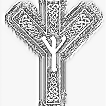algiz rune valkyrie art viking valchiria 3d print model - Mito3D