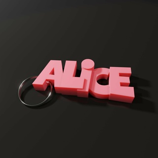 alice- name keyring keyring  3d print model - Mito3D