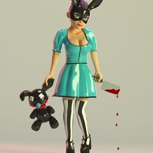Alice arte sexy menina látex escultura brinquedo 3d print model - Mito3D