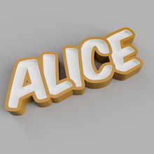 Alice LED lampe nommé enfant Nom ornement lumière contrôle cadeau modulaire colle Accueil maison 3d print model - Mito3D