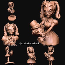 alice decapitated mad hatter art wonderland absolem madhatter white rabbit scene sculpture horror scary 3d print model - Mito3D