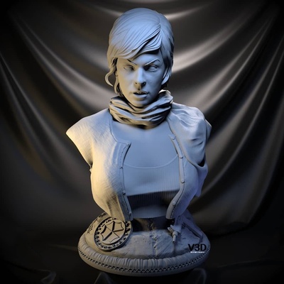 alice milla jovovich bust game toy art games 3d print model - Mito3D