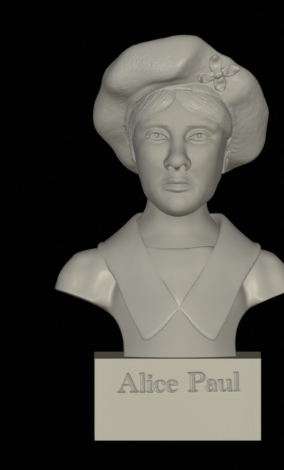 alice paul bust art feminist 3d print model - Mito3D