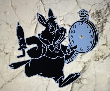 alice rabbit alice disney gift clock  3d print model - Mito3D