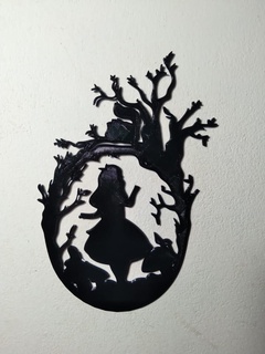 Alice silhouette alice Paese delle meraviglie alicia nazione 3d print model - Mito3D