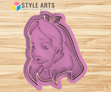 alice wonderland - cookie cutters alicia wonders cutting cutter stamp marker cookies 3d print model - Mito3D