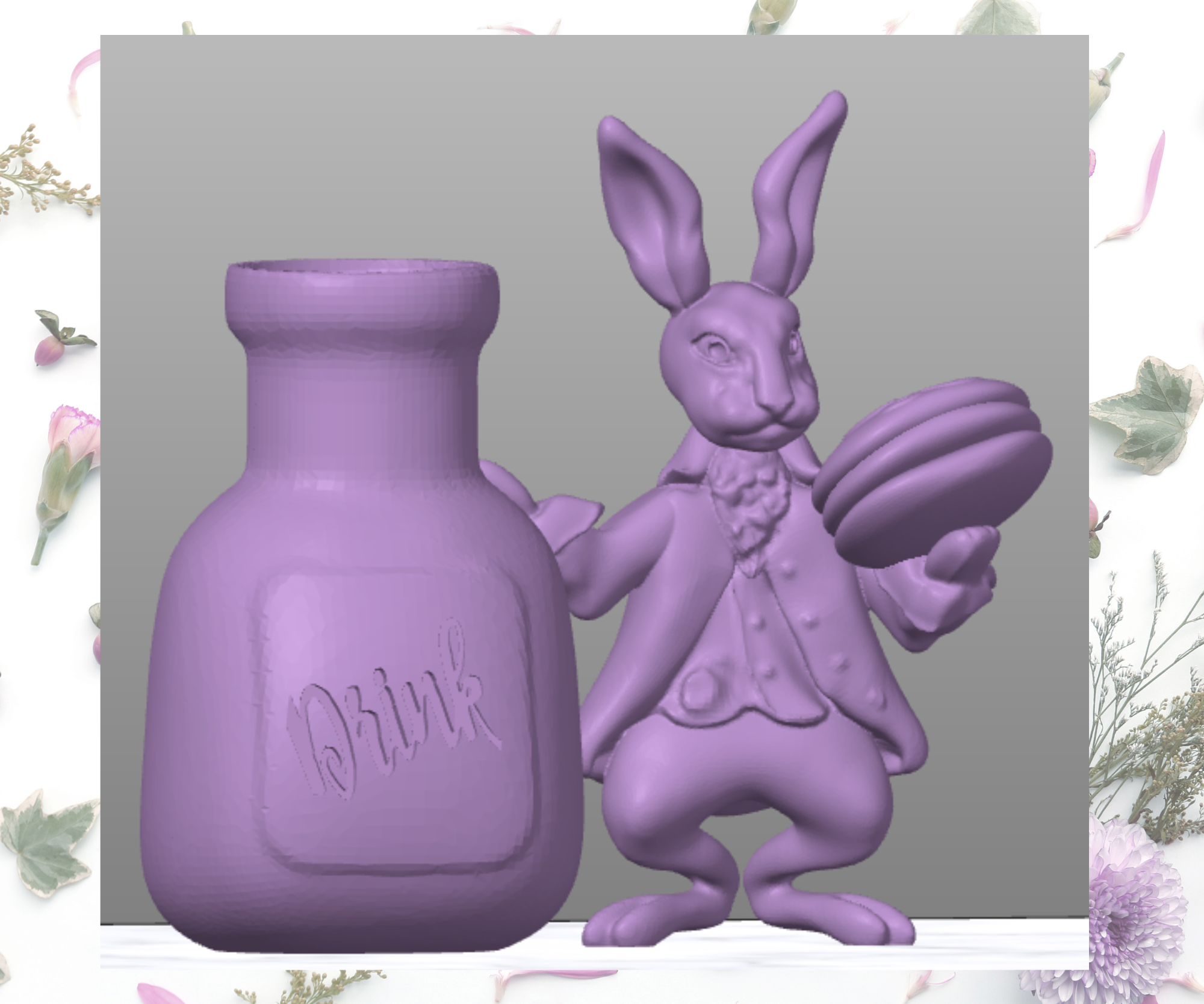 Alice pays merveilles blanc lapin Pâques décoration cultes pâques 3D print model - Mito3D