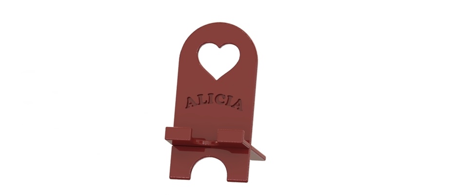 alicia support mobile cellular gift friend mom office love surprise tablet 3d print model - Mito3D