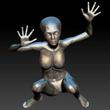 alien girl window creep Sanat gri yabancı kadın kız dünya dışı Uzay ürkütücü sürünme 3d print model - Mito3D